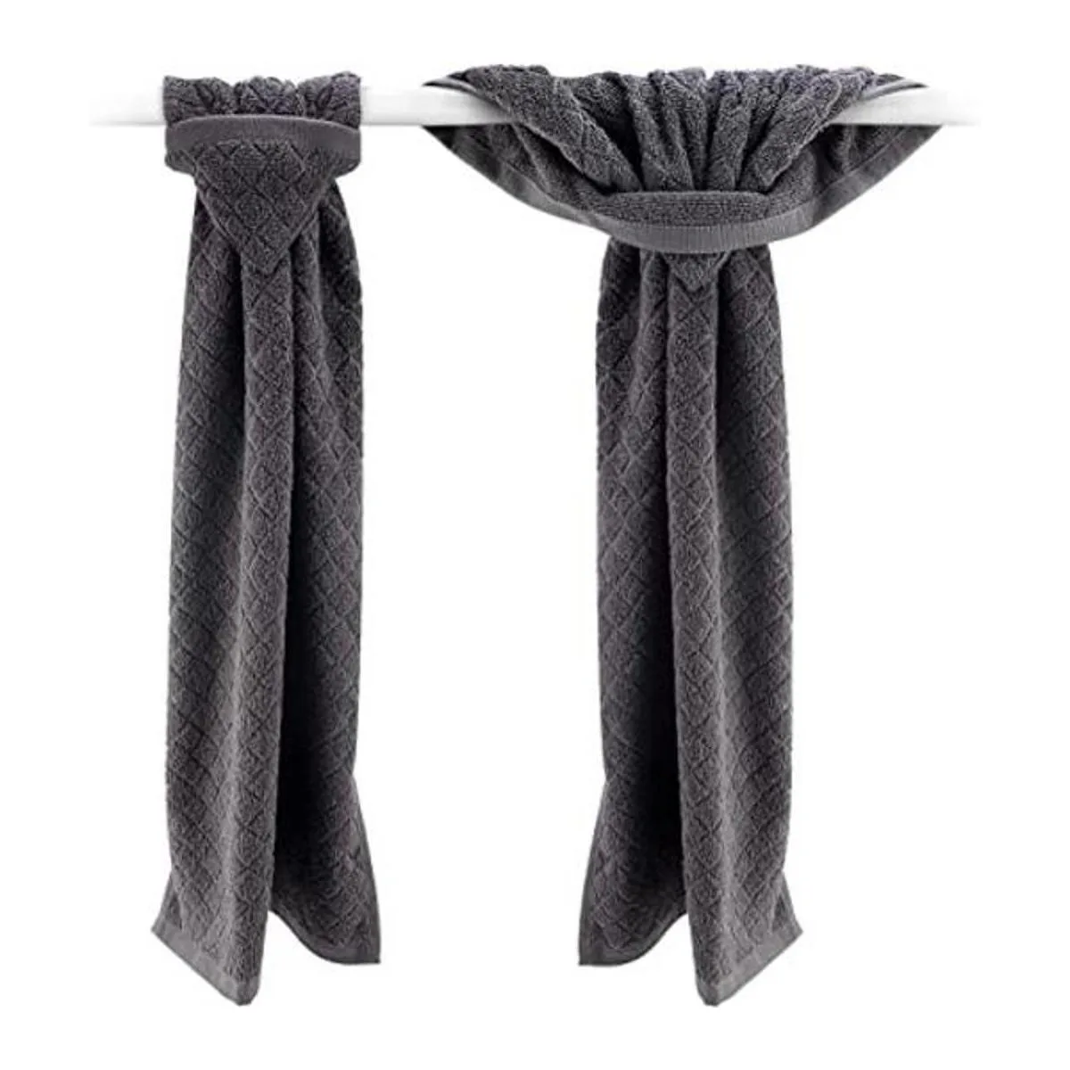 Toallas de mano grises con bucles para colgar toallas de_1