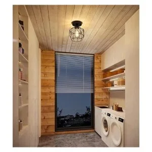 QS Lámpara de techo de montaje semiempotrada negra_5