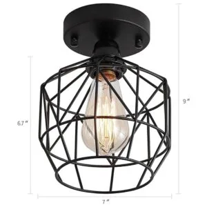 QS Lámpara de techo de montaje semiempotrada negra_6