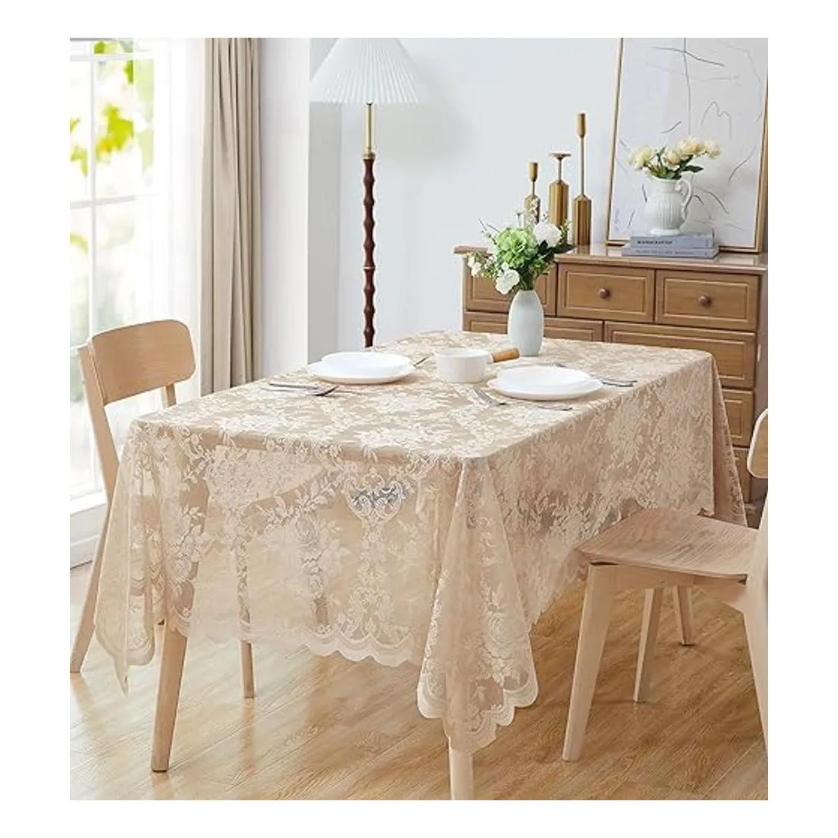 WARM HOME DESIGNS Mantel de encaje de 60 x 84 pulgadas._2