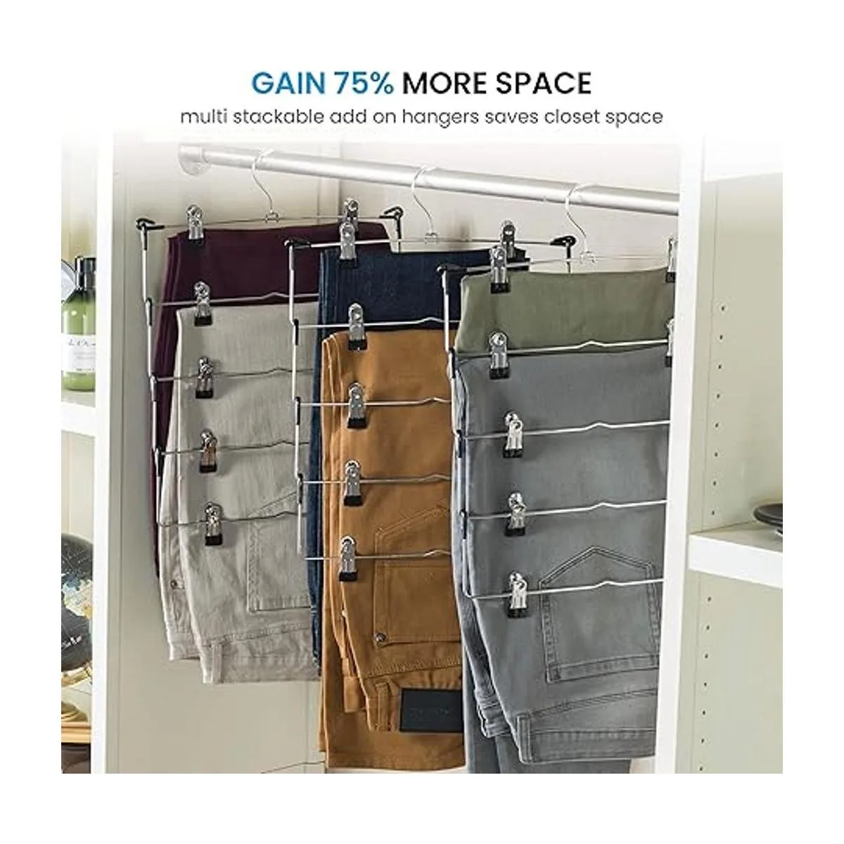 ZOBER Percha de metal de 5 niveles que ahorra espacio con_2