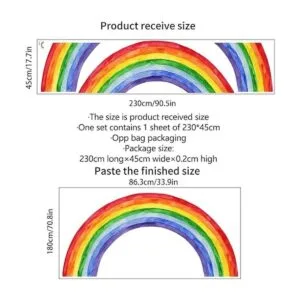Calcomanías de pared de arcoíris grandes de 70.8 x 33.9_6