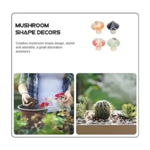 4 piezas de setas de cerámica para jardín decoración de_5