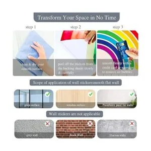 Calcomanías de pared de arcoíris grandes de 70.8 x 33.9_7