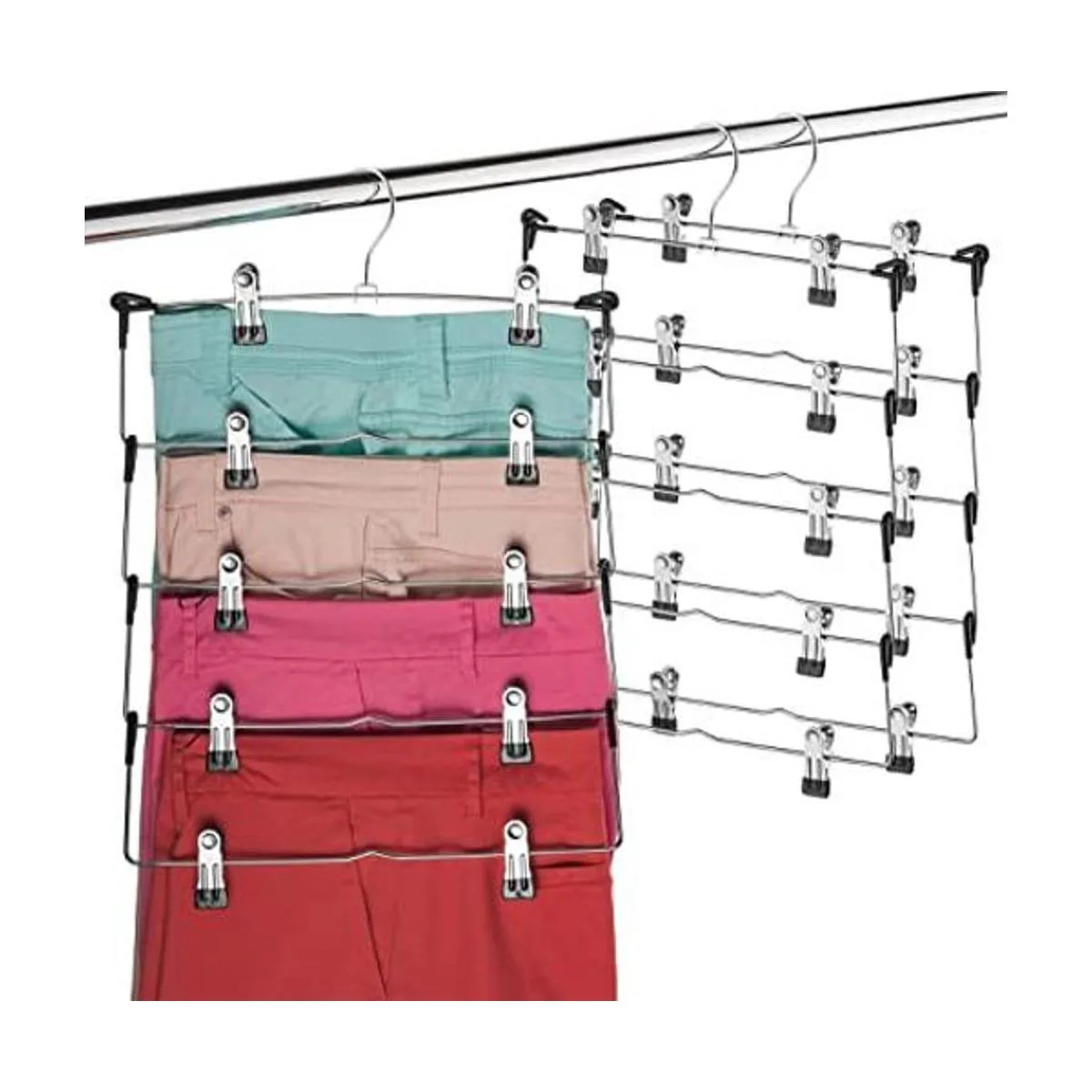 ZOBER Percha de metal de 5 niveles que ahorra espacio con_1