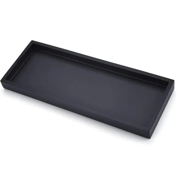 Zexzen Bathroom Vanity Tray Matte Black Resin Bathroom_1