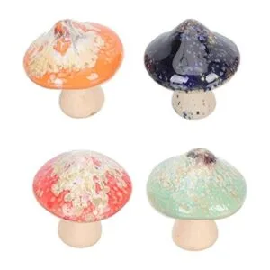 4 piezas de setas de cerámica para jardín decoración de_1