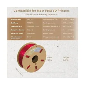 DURAMIC 3D Filamento PETG de 0.05 pulgadas rojo_3