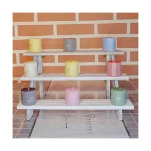 Elevador de exhibición blanco vintage soportes de_3