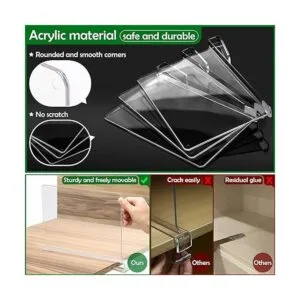 Divisores de estante de acrílico paquete de 4 separadores_2