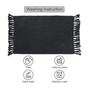 Alfombra de cocina negra 2 x 3 pulgadas de algodón_4