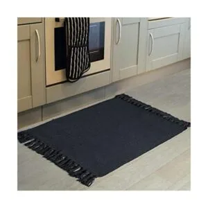 Alfombra de cocina negra 2 x 3 pulgadas de algodón_1