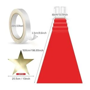 Alfombra roja con cinta adhesiva para alfombra decoración_2