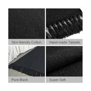 Alfombra de cocina negra 2 x 3 pulgadas de algodón_3