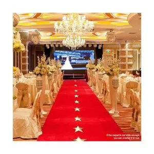 Alfombra roja con cinta adhesiva para alfombra decoración_6