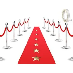Alfombra roja con cinta adhesiva para alfombra decoración_1