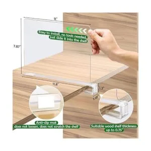 Divisores de estante de acrílico paquete de 4 separadores_3