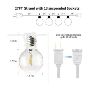 SUNTHIN Tira de luces blancas para exteriores luces_2