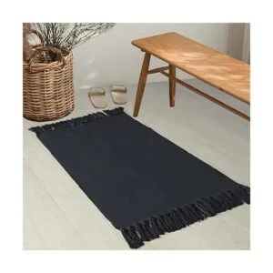 Alfombra de cocina negra 2 x 3 pulgadas de algodón_7