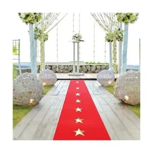 Alfombra roja con cinta adhesiva para alfombra decoración_5