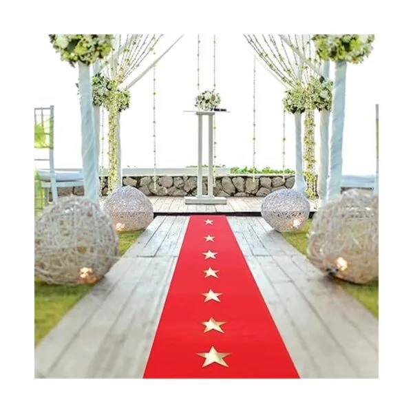 Alfombra roja con cinta adhesiva para alfombra decoración_5