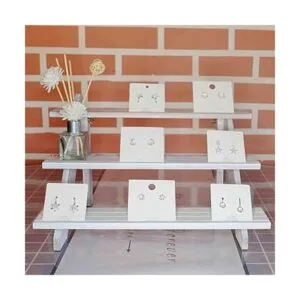 Elevador de exhibición blanco vintage soportes de_2