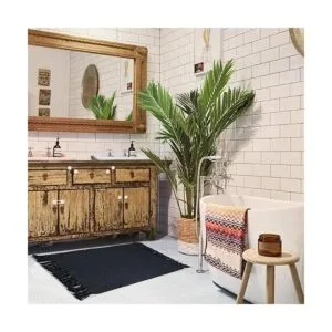 Alfombra de cocina negra 2 x 3 pulgadas de algodón_6