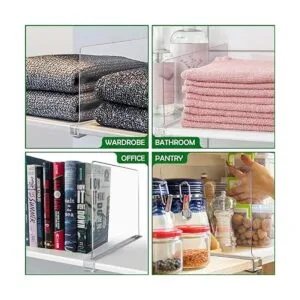 Divisores de estante de acrílico paquete de 4 separadores_5