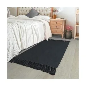 Alfombra de cocina negra 2 x 3 pulgadas de algodón_5