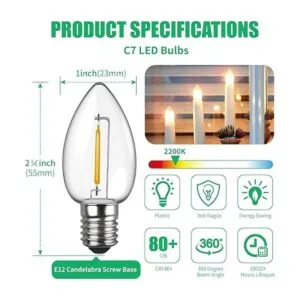 Bombilla LED C7 de repuesto de Navidad paquete de 25_2
