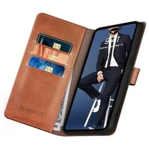 SUANPOT Funda tipo cartera de poliuretano para iPhone 14_5