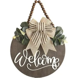 Letrero de bienvenida para decoración de corona de puerta_1
