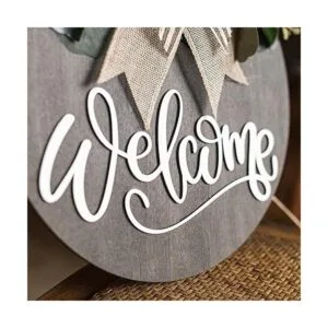 Letrero de bienvenida para decoración de corona de puerta_4