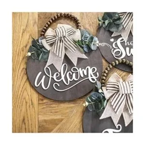 Letrero de bienvenida para decoración de corona de puerta_2