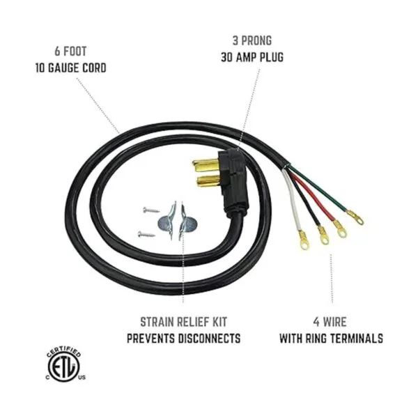 Clear Power SRDT de 6 pies 104 cable para secadora de_2
