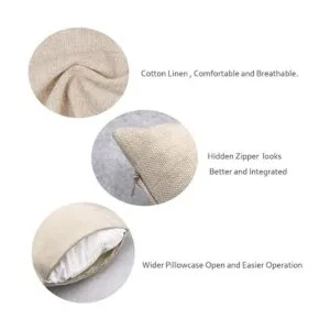 Xihomeli Juego de 4 fundas de almohada de lino de 18.0 x_5