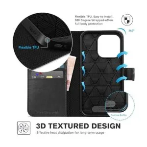 TUCCH Funda para iPhone 14 Pro Wallet 5G bloqueo RFID_5