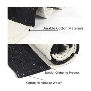 Leevan Tapete de algodón impreso en tiras blancas y_6