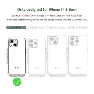 SUANPOT Funda tipo cartera para iPhone 14 de poliuretano_2