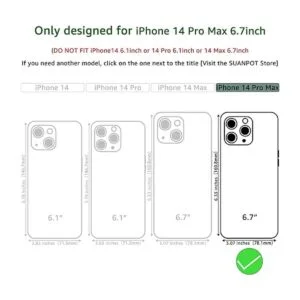 SUANPOT Funda tipo cartera de poliuretano para iPhone 14_2