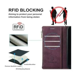 Antsturdy Funda tipo cartera para Samsung Galaxy S21 Ultra_4