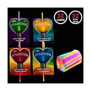 32 tarjetas de día de San Valentín de neón con 32 varillas_2