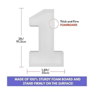 Marco de globo de mosaico de 3 pies con número 1 kit_4