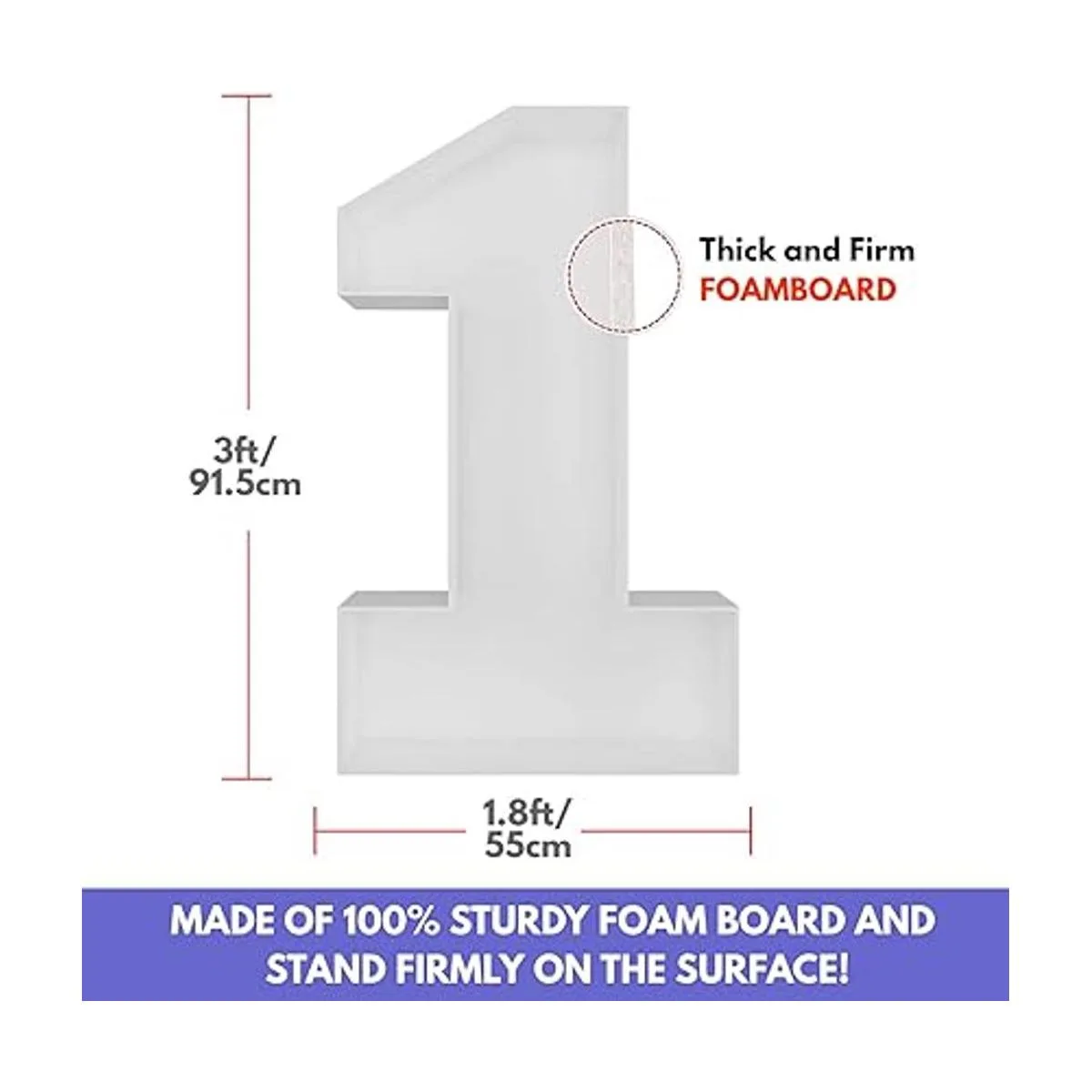 Marco de globo de mosaico de 3 pies con número 1 kit_4