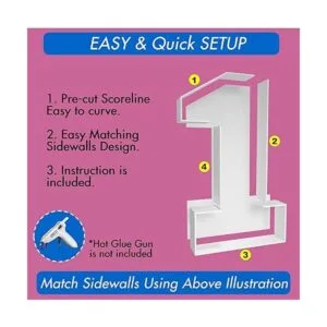 Marco de globo de mosaico de 3 pies con número 1 kit_2