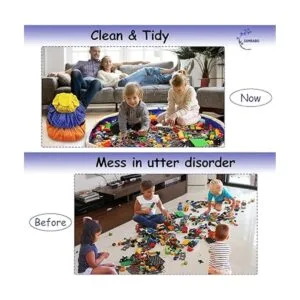 Bolsa de almacenamiento de juguetes con cordón para Lego_3