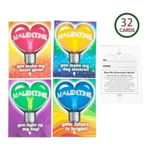 32 tarjetas de día de San Valentín de neón con 32 varillas_3