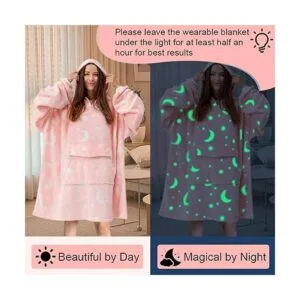 Manta con capucha que brilla en la oscuridad para mujeres_2