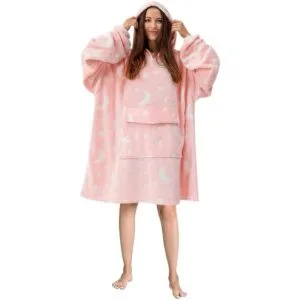 Manta con capucha que brilla en la oscuridad para mujeres_4