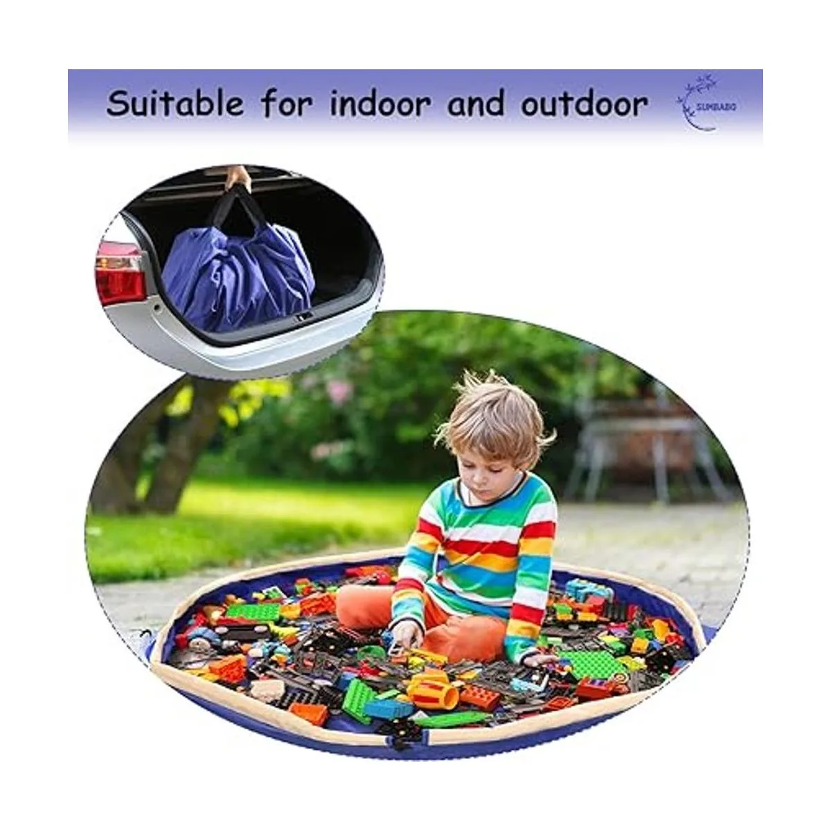 Bolsa de almacenamiento de juguetes con cordón para Lego_5